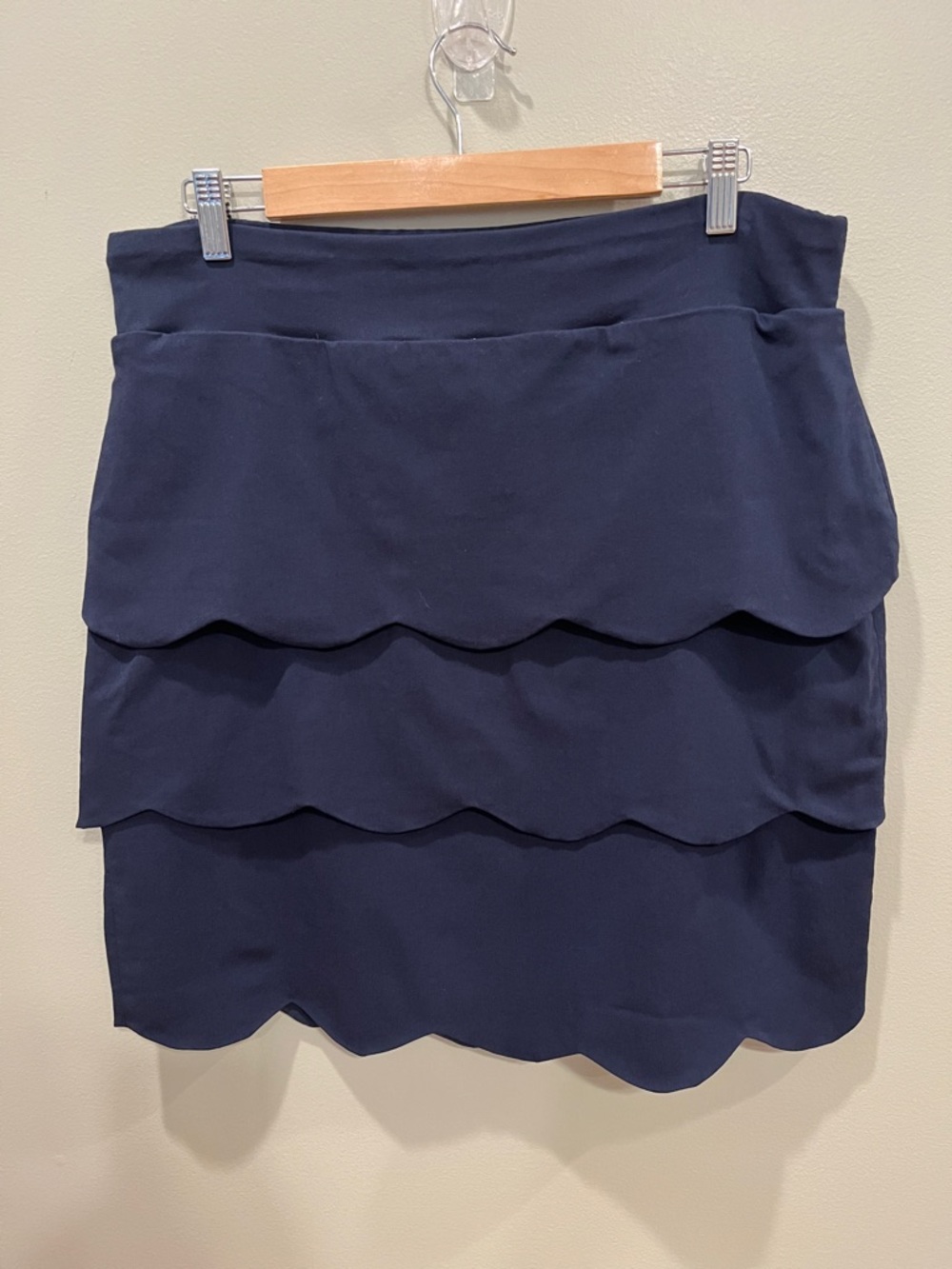 J.McLaughlin Providence Tiered Scalloped Navy Skirt - Picture 3 of 5